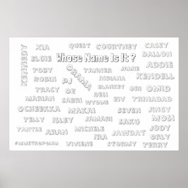 FarbPOSTER 36x24 / Unisex-Namen / DRUCKEN Poster