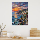 Farbposter der Amalfiküste Poster (Küche)