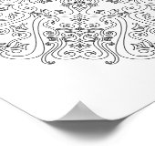 Farbposter - Funky Scrolls Mandala Poster (Ecke)