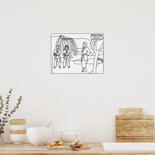 Farbposter für Kampfkunst für Kinder Choku Zuki Poster (Küche)