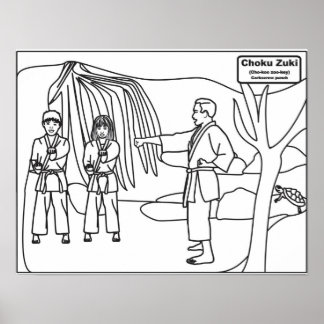 Farbposter für Kampfkunst für Kinder Choku Zuki Poster