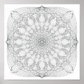 Farbposter - optische Illusion Mandala B Poster (Vorne)