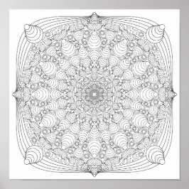 Farbposter - optische Illusion Mandala B Poster