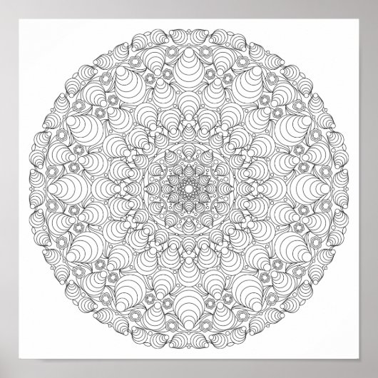 Farbposter - optische Illusion Mandala Poster (Vorne)