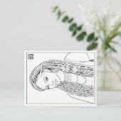 Färbpostkarte | Mädchen mit Dreadlocks Feiertagspostkarte (Stehend Vorderseite)