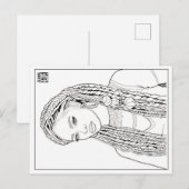 Färbpostkarte | Mädchen mit Dreadlocks Feiertagspostkarte (Vorne/Hinten)