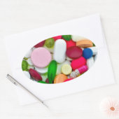 Farbpräparate Ovaler Aufkleber (Umschlag)