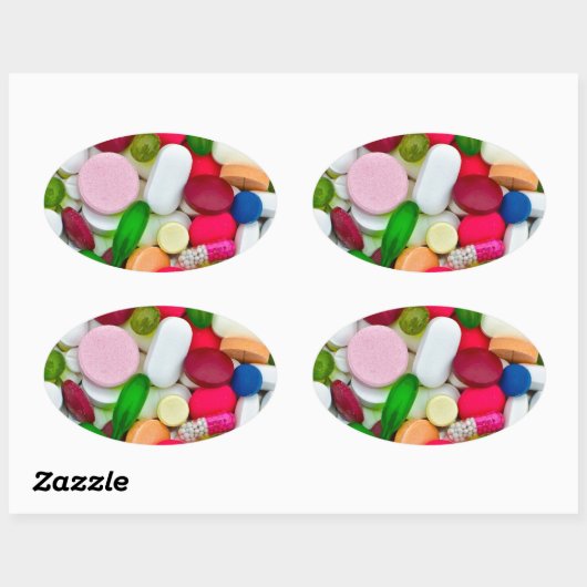 Farbpräparate Ovaler Aufkleber (Blatt)