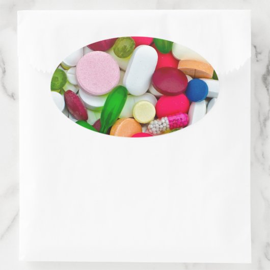 Farbpräparate Ovaler Aufkleber (Tasche)