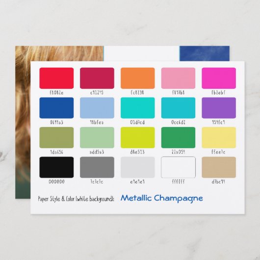 Farbprobe Metallischer Champagner (Vorne/Hinten)