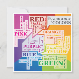 Farbpsychologie Word Cloud Illustration Boxen Feiertagskarte