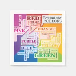 Farbpsychologie Word Cloud Illustration Boxen Serviette