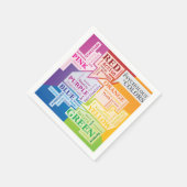 Farbpsychologie Word Cloud Illustration Boxen Serviette (Ecke)