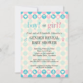 Farbpunkt-Geschlecht decken Babyparty auf Einladung (Vorderseite)
