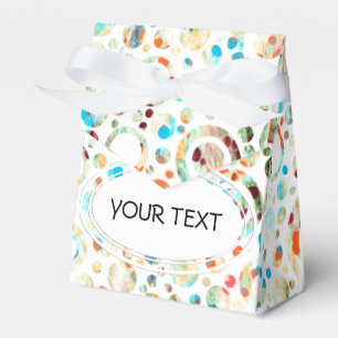 Farbpunkte & Kreismuster + Ihr Text & Hintergrund. Geschenkschachtel