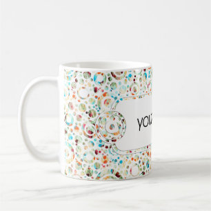 Farbpunkte & Kreismuster + Ihr Text & Hintergrund. Kaffeetasse