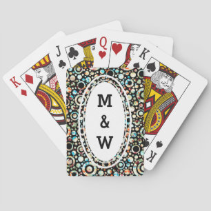 Farbpunkte & Kreismuster + Ihr Text & Hintergrund. Spielkarten