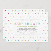 Farbpunkte Moderne saubere, neutrale Babydusche la Einladung (Vorne/Hinten)