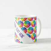 Farbpunktkreismuster + Ihr Rücken. & Text Kaffeetasse (VorderseiteRechts)
