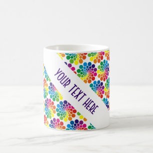 Farbpunktkreismuster + Ihr Rücken. & Text Kaffeetasse