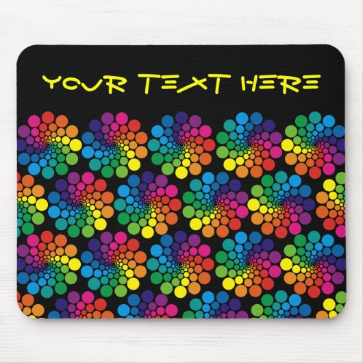 Farbpunktkreismuster + Ihr Rücken. & Text Mousepad (Vorne)