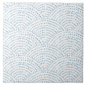 Farbpunktskala - blau graues E auf weiß Fliese (Vorderseite)