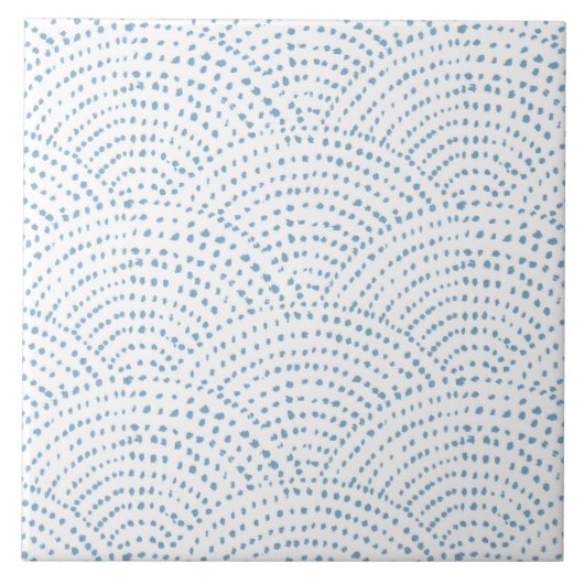 Farbpunktskala - blau graues E auf weiß Fliese (Vorderseite)