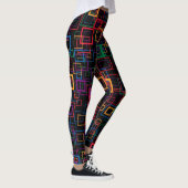 Farbquadrat im Retro Muster #12 Leggings (Rechts)