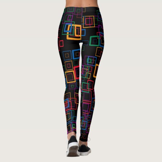 Farbquadrat im Retro Muster #12 Leggings (Rückseite)