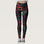 Farbquadrat im Retro Muster #12 Leggings (Vorderseite)