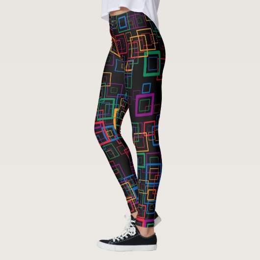 Farbquadrat im Retro Muster #12 Leggings (Links)