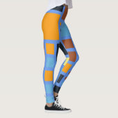 Farbquadrat im Retro-Muster 3 Leggings (Rechts)
