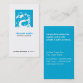 Farbquadrat Monogramm (blau) Visitenkarte (Vorne/Hinten)