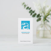 Farbquadrat Monogramm (blau) Visitenkarte (Stehend Vorderseite)