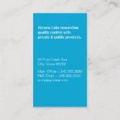 Farbquadrat Monogramm (blau) Visitenkarte (Rückseite)