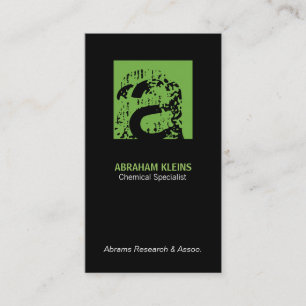 Farbquadrat Monogramm (grün), schwarzer Hintergrun Visitenkarte