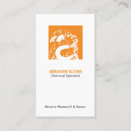 Farbquadrat Monogramm (orange) Visitenkarte