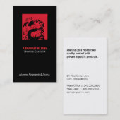 Farbquadrat Monogramm (rot), schwarzer Hintergrund Visitenkarte (Vorne/Hinten)