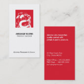 Farbquadrat Monogramm (rot) Visitenkarte (Vorne/Hinten)