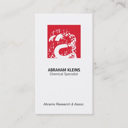 Farbquadrat Monogramm (rot) Visitenkarte (Vorderseite)