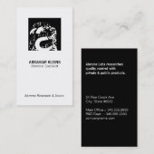 Farbquadrat Monogramm (schwarz) Visitenkarte (Vorne/Hinten)