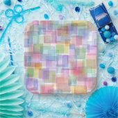 Farbquadrat Pappteller (Party)
