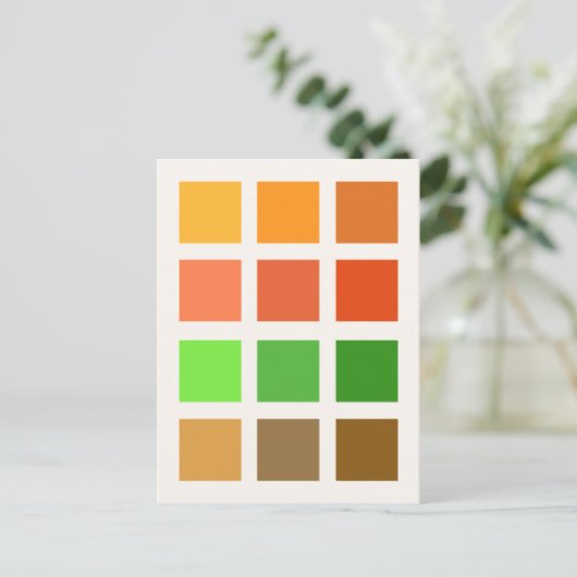 Farbquadrate (Herbst) Postkarte (Stehend Vorderseite)
