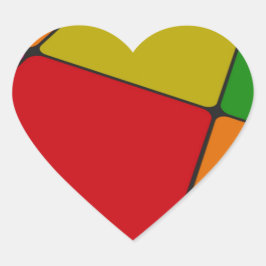 Farbquadrate Herz-Aufkleber