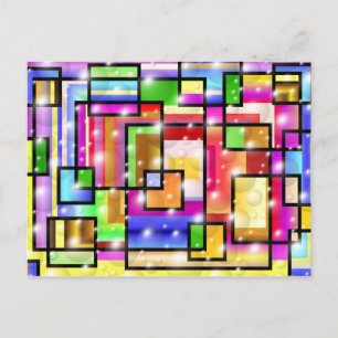 Farbquadrate Postkarte