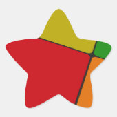 Farbquadrate Stern-Aufkleber (Vorderseite)