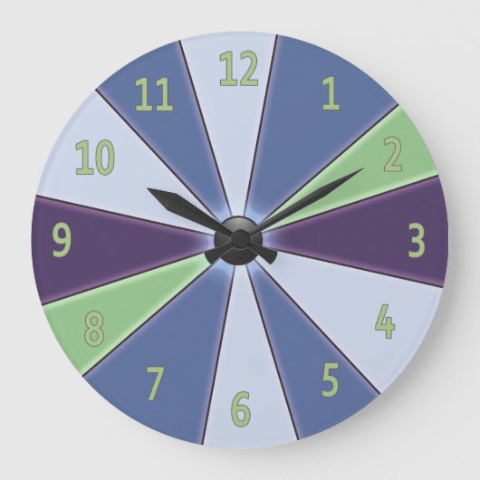 Farbrad-Blau Große Wanduhr (Vorderseite)