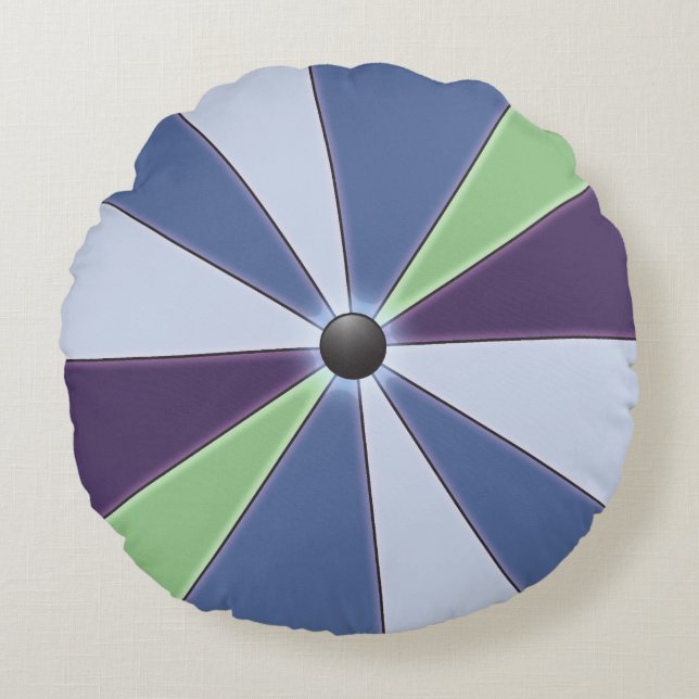Farbrad blau rundes kissen (Vorderseite)