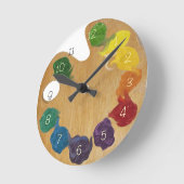 Farbrad des Künstlers mit Zahlen Runde Wanduhr (Winkel)