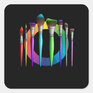 Farbrad für Kunstmaler Quadratischer Aufkleber